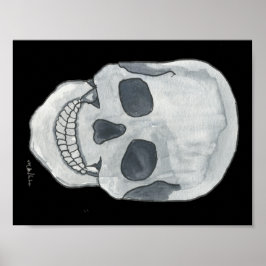 Póster Calavera gris de 11" x 8,5"