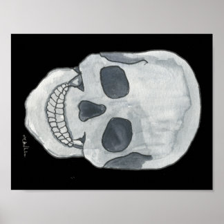 Póster Calavera gris de 11" x 8,5"