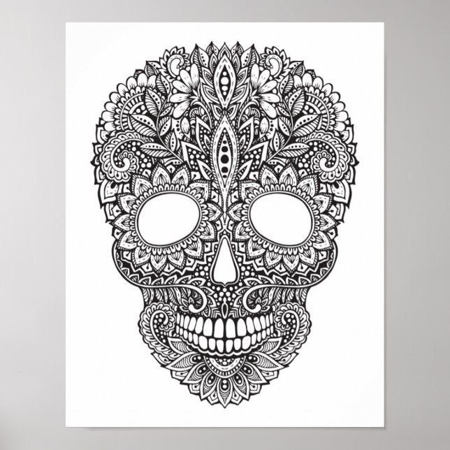 Póster Calavera Humana Inspirada 2 (Frente)