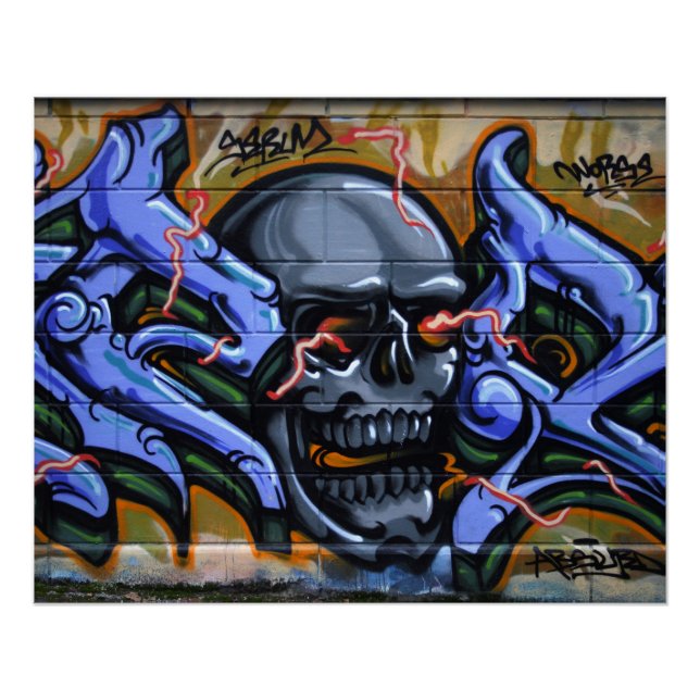 Póster Calavera lúgubre con ojos quemados (Anverso)