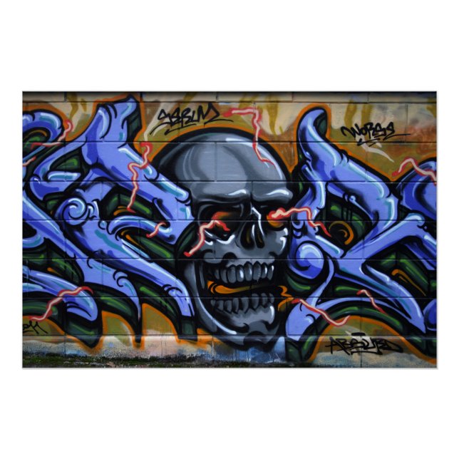 Póster Calavera lúgubre con ojos quemados (Anverso)
