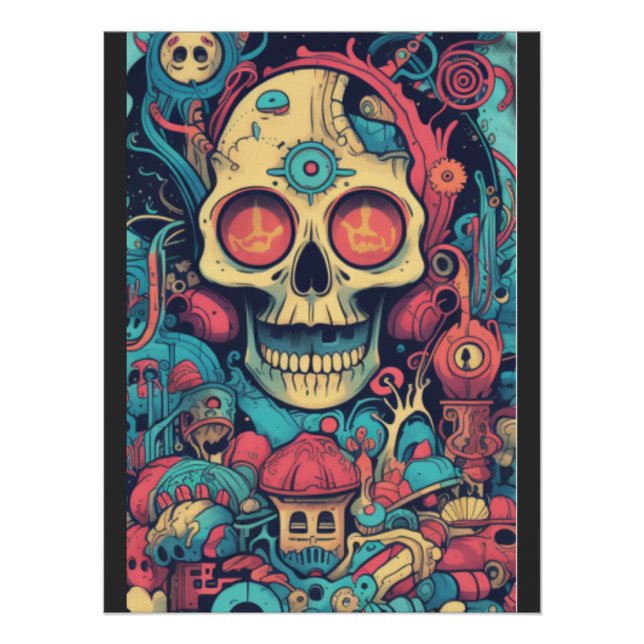 Póster Calavera mexicana, Dia De Los Muer, (Anverso)