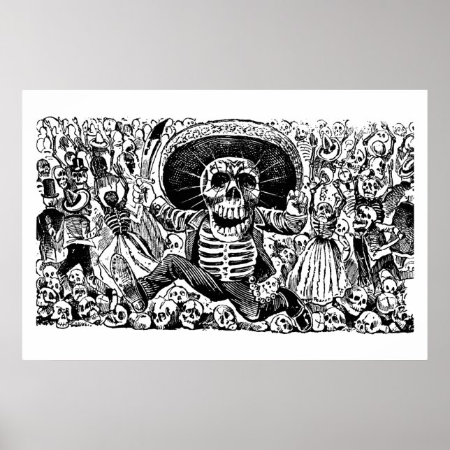 Póster Calavera Oaxaqueña por José Guadalupe Posada (Frente)