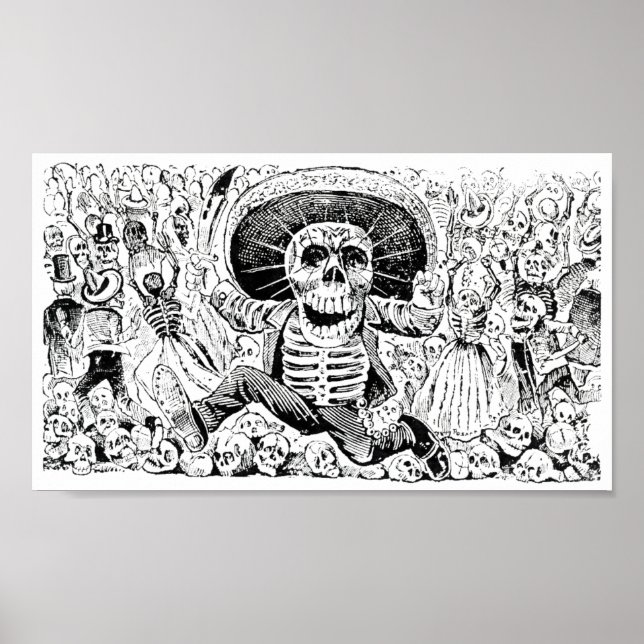 Póster Calavera Oaxaqueña por José Guadalupe Posada 1903 (Frente)