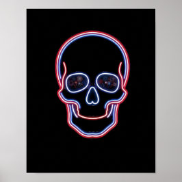 Póster Calavera Patriota de Neón