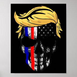 Póster Calavera Pelo Trump Halloween Cabeza Trump 4 De Ju