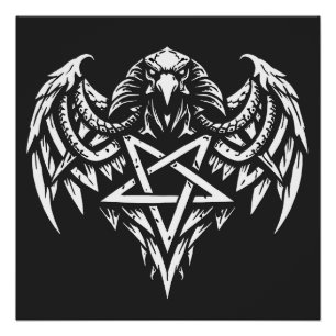 Póster Calavera Pentagrama Tribal de BurnsInhell