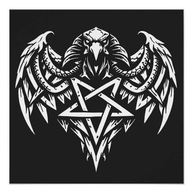 Póster Calavera Pentagrama Tribal de BurnsInhell (Anverso)
