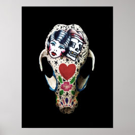 Póster Calavera pintada de roca