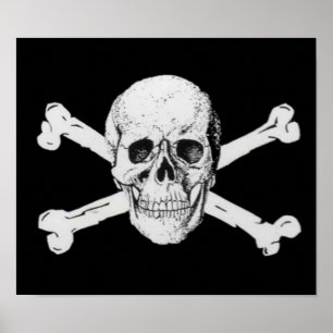 Póster Calavera pirata y encrucijada