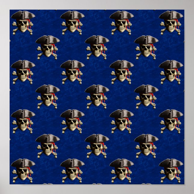 Póster Calavera pirata y Gorra (Frente)