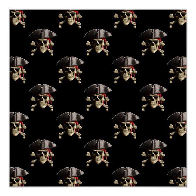 Póster Calavera pirata y Gorra (Anverso)