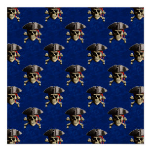 Póster Calavera pirata y Gorra