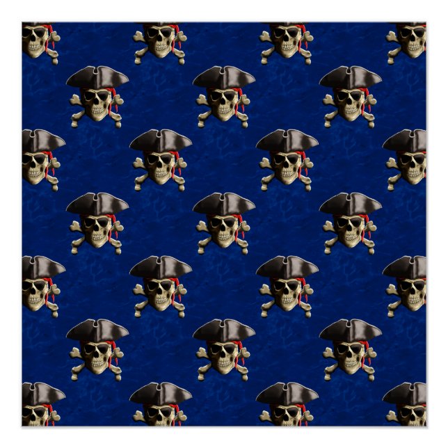 Póster Calavera pirata y Gorra (Anverso)
