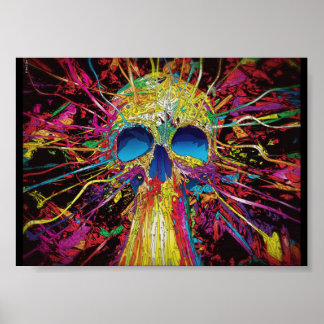 Póster Calavera poster de luz negra