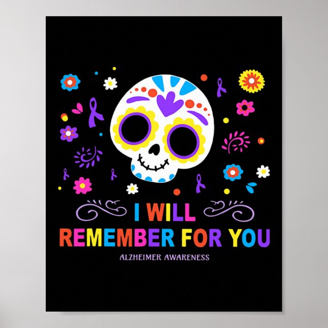 Póster Calavera Recordaré Por Ti Alzheimerheimer Awar (Frente)