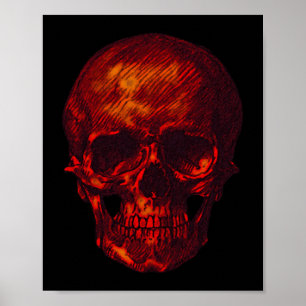 Póster Calavera roja gótica