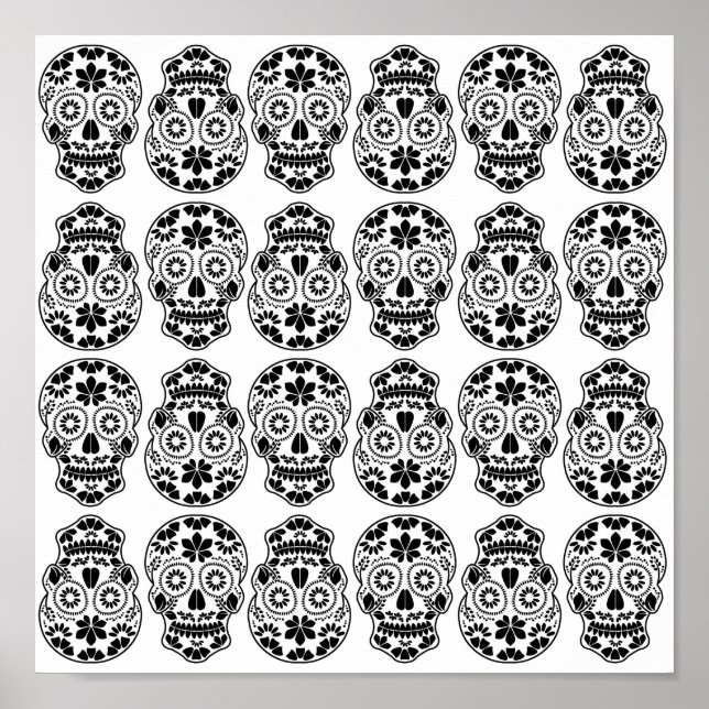 Póster Calavera sugar skull candy_floral mexican calavera (Frente)