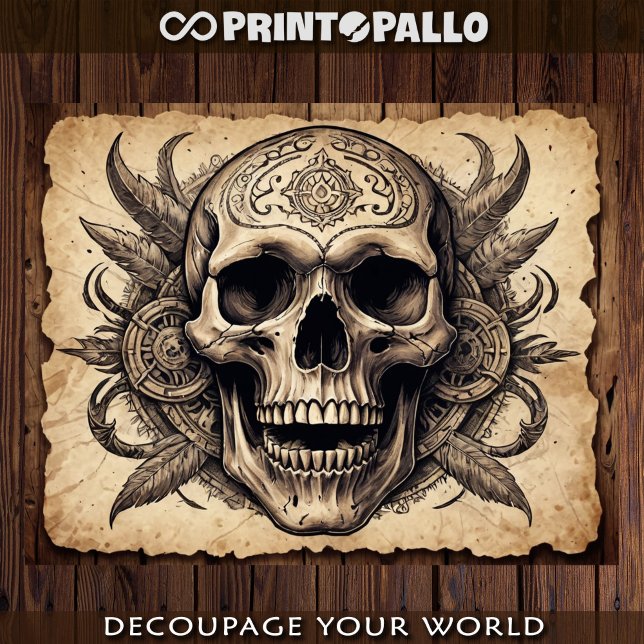 Póster Calavera tribal en pergamino (Subido por el creador)