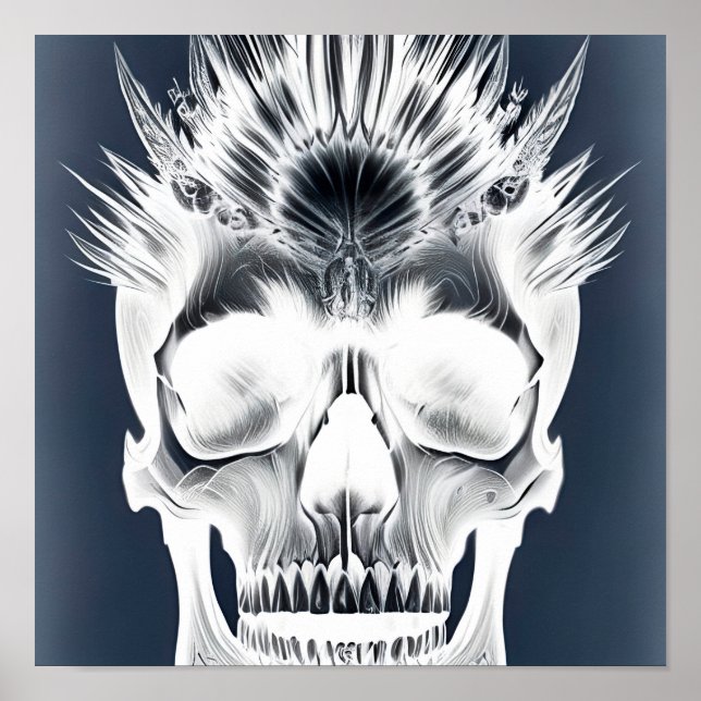 Póster Calavera tribal negativa (Frente)