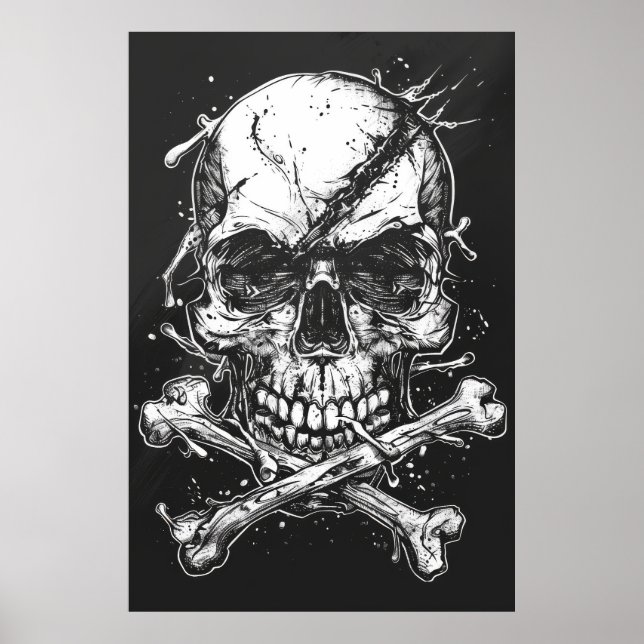 Póster Calavera única de mal oscuro y Ilustracion de los  (Frente)