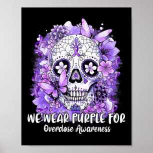 Póster Calavera Usamos Morado Para Concienciar Sobre La S