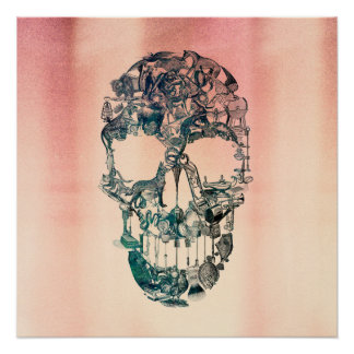 Póster Calavera Vintage