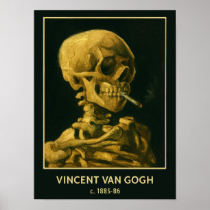 Póster Calavera Vintage Fumando – Única Inspirada en Van 