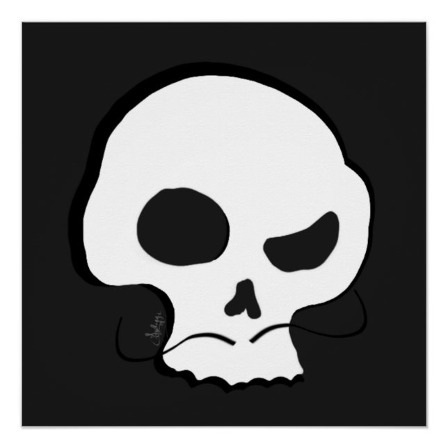 Póster Calavera y bigote (Anverso)