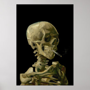 Póster Calavera y Cigarrillo por Van Gogh en vinancia