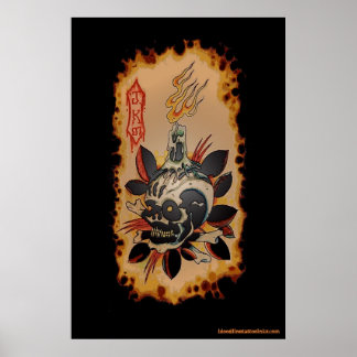 Póster Calavera y Kandle