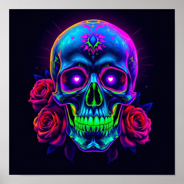 Póster Calavera y Rosas  (Frente)