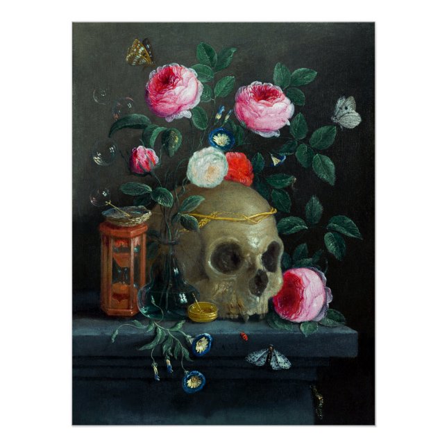 Póster Calavera y Rosas (Anverso)