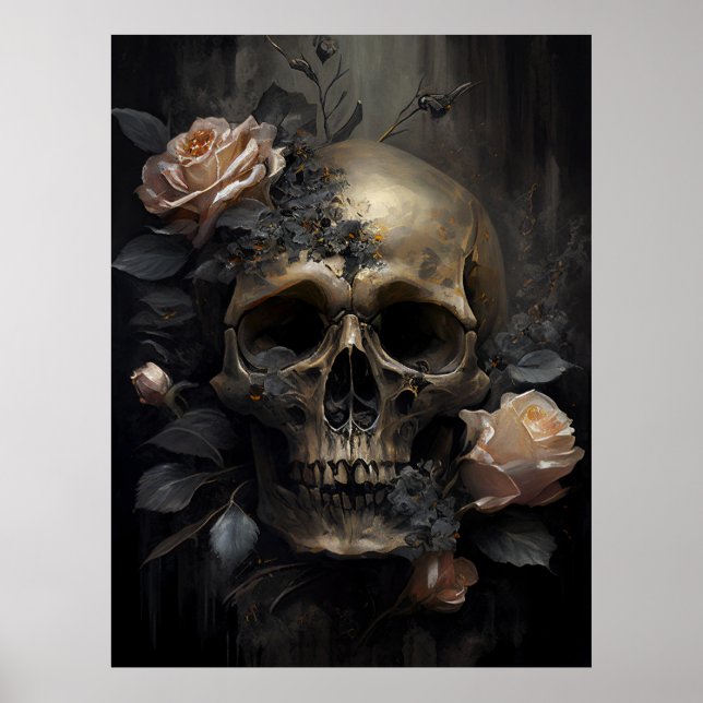 Póster Calavera y Rosas (Frente)