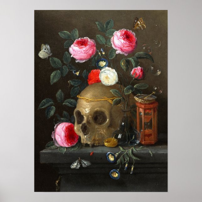Póster Calavera y Rosas (Frente)