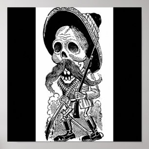 Póster Calavera zapatista. c. a principios del siglo XX.