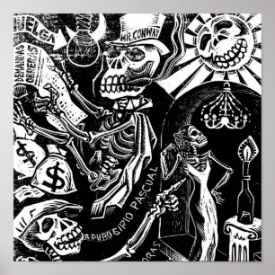 Póster Calaveras de época. Alrededor de 1936. México.