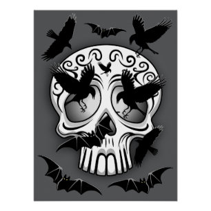 Póster Calaveras decorativas de Halloween