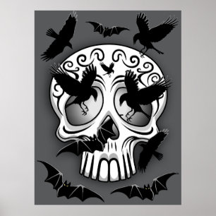 Póster Calaveras decorativas de Halloween