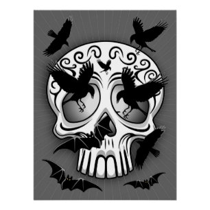 Póster Calaveras decorativas de Halloween