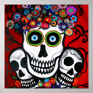Póster Calaveras del Día de los Muertos 3