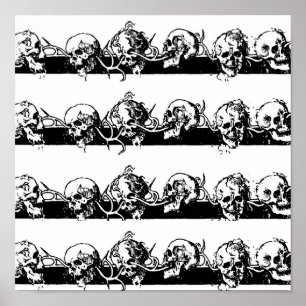 Póster Calaveras en un Vino. Circa 1901 México