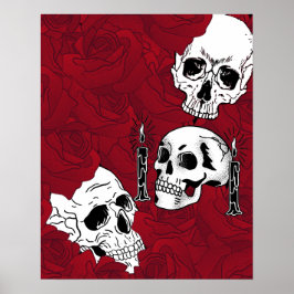 Póster Calaveras y rosas