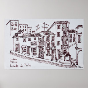 Póster Calcada do Forte, Alfama   Lisboa, Portugal