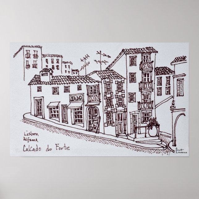 Póster Calcada do Forte, Alfama | Lisboa, Portugal (Frente)
