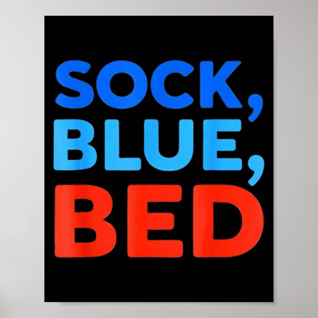 Póster Calcetín Azul Cama Meme Divertido  (Frente)