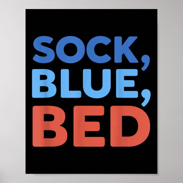 Póster Calcetín Azul Cama Meme Divertido _1  (Frente)