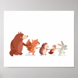 Póster Calcomanía de pared de animales de guardería del b