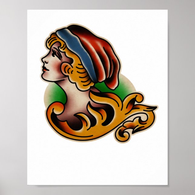 Póster Calcomanía Trad Tattoo 004  (Frente)