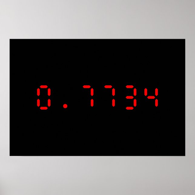 Póster Calculadora LED Hola | 0,7734 (Frente)